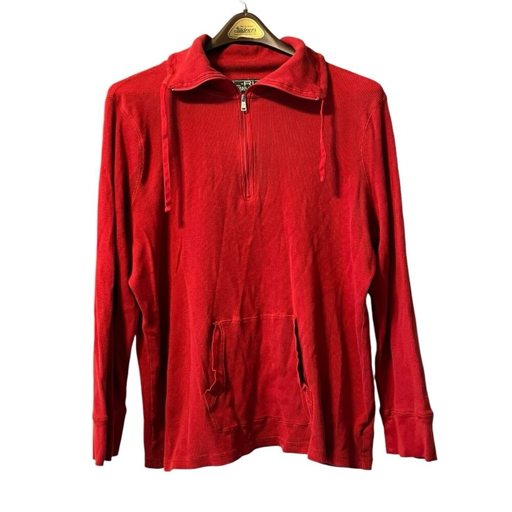 Lauren Ralph Lauren Active Sweater Women Size Measured Red Embroidred 1/4 Zip